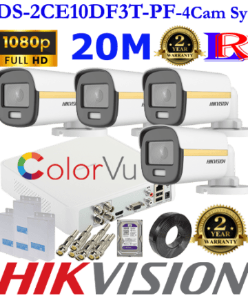 Hikvision ColorVu 2MP 4 cameras Kit DS-2CE10DF3T-PF