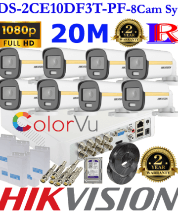 Hikvision colorvu 8 camera package DS-2CE10DF3T-PF