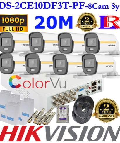 Hikvision colorvu 8 camera package DS-2CE10DF3T-PF