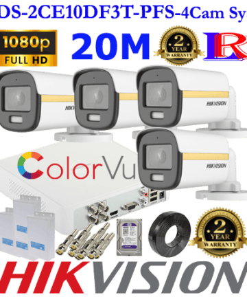 Hikvision colorvu 2mp with audio package DS-2CE10DF3T-PFS