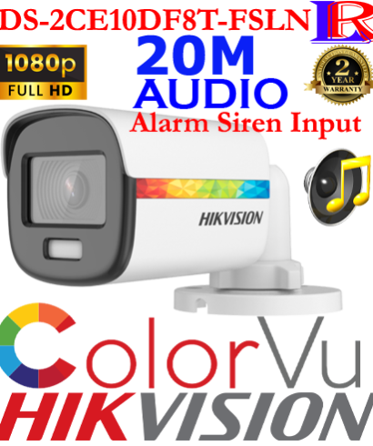 Colorvu Audio Alarm input bullet camera DS-2CE10DF8T-FSLN