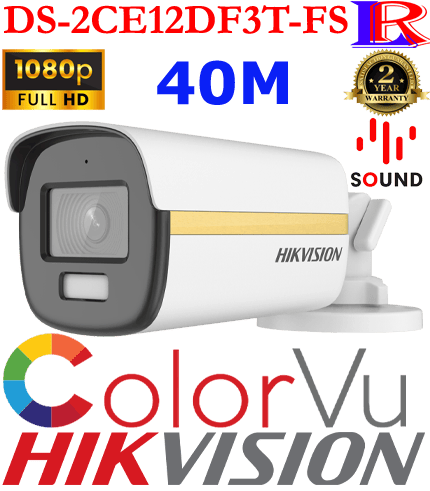Hikvision Colorvu 40m audio camera DS-2CE12DF3T-FS