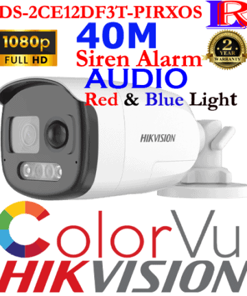 Colorvu Siren Alarm strobe light Camera DS-2CE12DF3T-PIRXOS