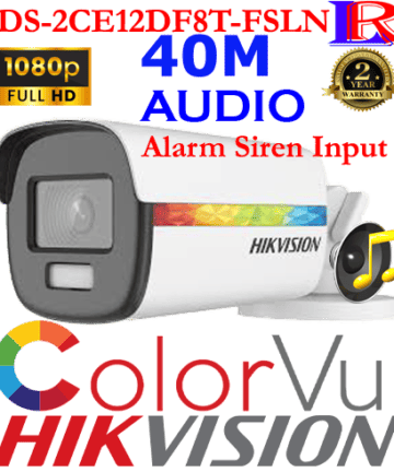 Rainbow Siren Alarm Colorvu Audio Camera DS-2CE12DF8T-FSLN