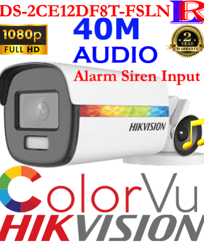 Rainbow Siren Alarm Colorvu Audio Camera DS-2CE12DF8T-FSLN