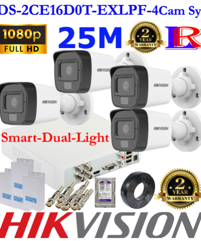 Hikvision motion light 4 camera cctv kit DS-2CE16D0T-EXLPF
