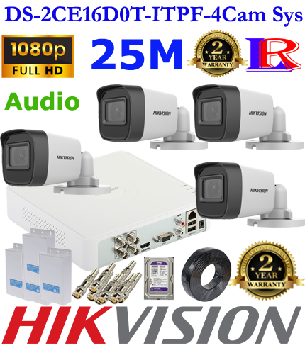 Hikvision 4 camera cctv kit DS-2CE16D0T-ITPF