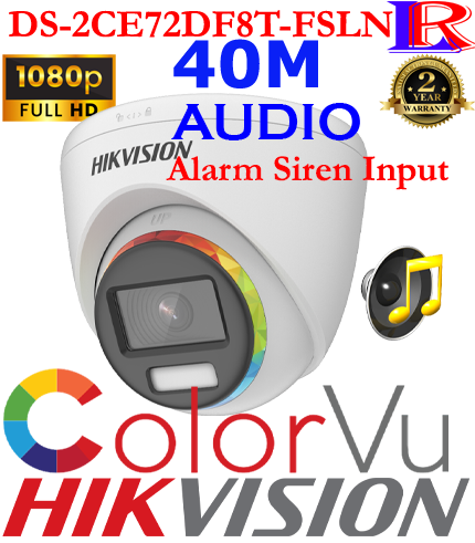 Colorvu indoor Audio siren Camera DS-2CE72DF8T-FSLN