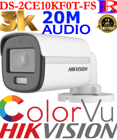 3K colorvu audio bullet camera DS-2CE10KF0T-FS