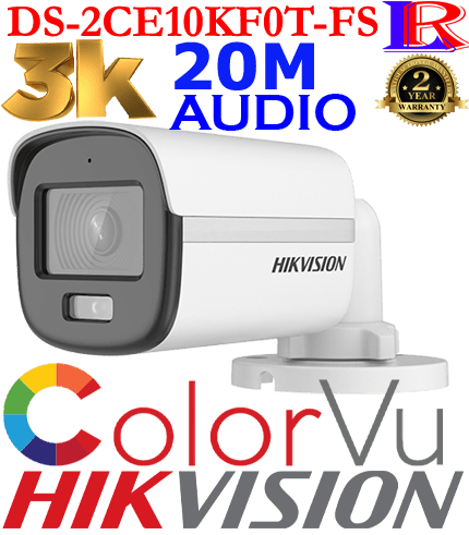 3K colorvu audio bullet camera DS-2CE10KF0T-FS