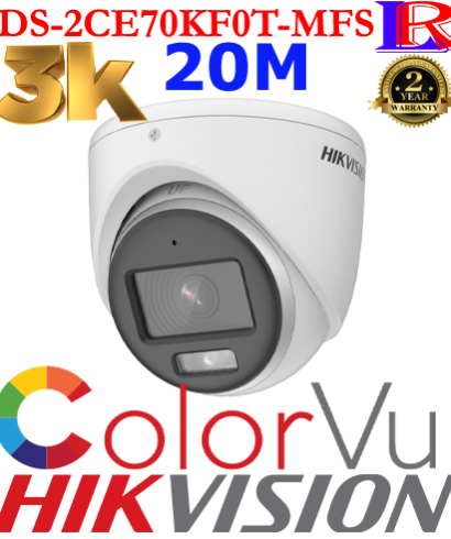 Hikvision 3k colorvu dome with audio DS-2CE70KF0T-MFS