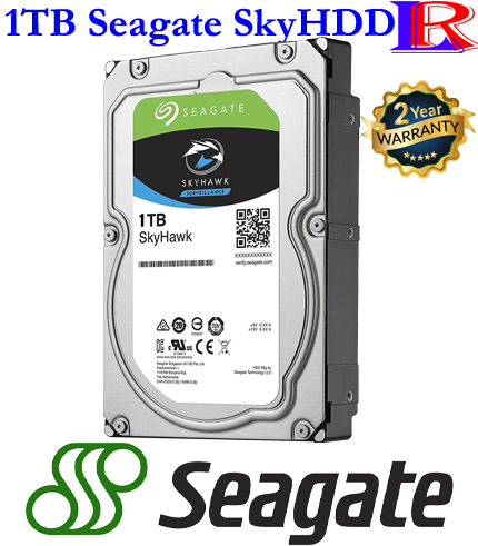 1TB Seagate SkyHawk 3.5 Inch Hard Drive, 7200 RPM SATA HDD For CCTV DVR And NVR Security Systems, 64MB Cache