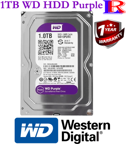 1TB WD purple surveillance hdd for cctv and computer