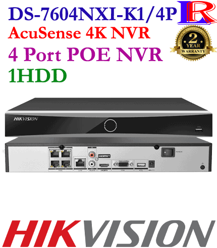 Motion detection 2.0 Acusense 4 port poe NVR DS-7604NXI-K1/4P