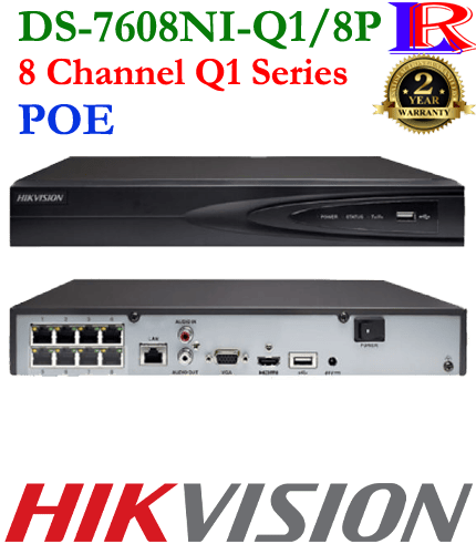8 channel poe network video recorder DS-7608NI-Q1/8P