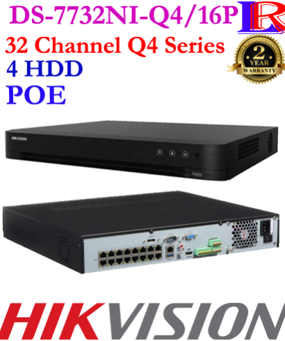 Hikvision 32 channel 4K 4HDD 16 port POE NVR DS-7732NI-Q4/16P