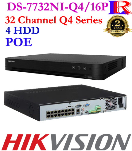 Hikvision 32 channel 4K 4HDD 16 port POE NVR DS-7732NI-Q4/16P