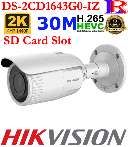 Hikvision zoom 4mp ip bullet camera DS-2CD1643G0-IZ