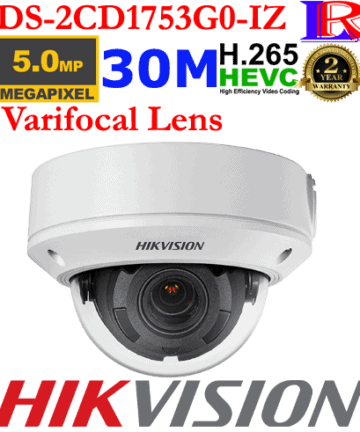 Hikvision 5 MP Varifocal Dome IP camera DS-2CD1753G0-IZ