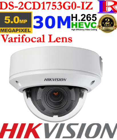 Hikvision 5 MP Varifocal Dome IP camera DS-2CD1753G0-IZ