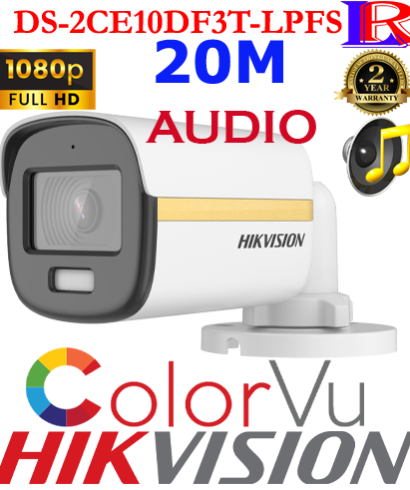 Hikvision 2MP 3D Smart Light ColorVu Audio bullet Camera DS-2CE10DF3T-LPFS