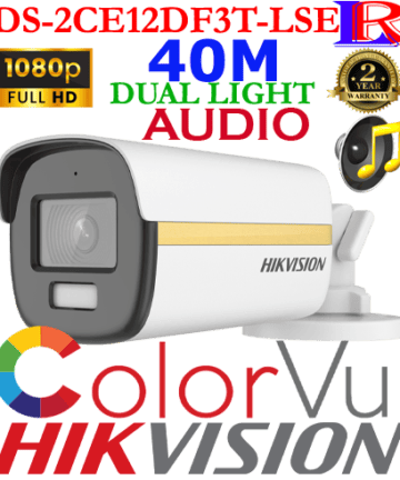 Hikvision 2MP 3D Hybrid Light ColorVu Audio 40 M Bullet Camera DS-2CE12DF3T-LSE