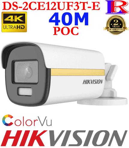 Hikvision 8 MP 4K 40 M ColorVu PoC Camera DS-2CE12UF3T-E