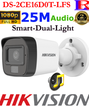 Hikvision 2MP Smart Hybrid Light Audio 25M CameraDS-2CE16D0T-LFS