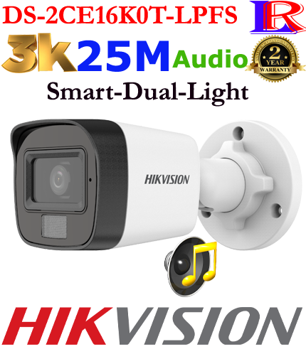 Hikvision 3K Smart Hybrid Light Audio 30M Camera DS-2CE16K0T-LPFS