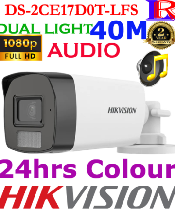 Hikvision 2MP Smart Hybrid Light Audio 40M Camera DS-2CE17D0T-LFS