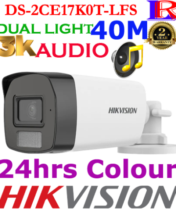 Hikvision 3K Smart Hybrid Light 40M Audio Camera DS-2CE17K0T-LFS