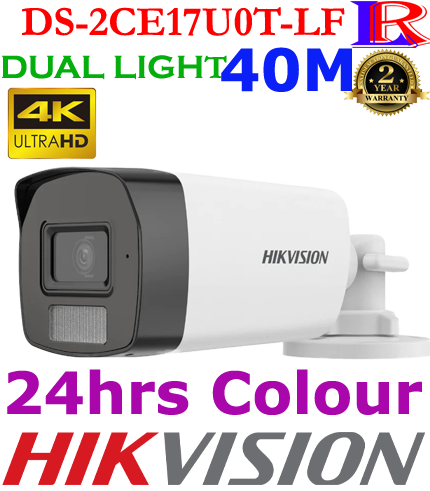 Hikvision 4K Smart Hybrid Light colour 40m Camera DS-2CE17U0T-LF