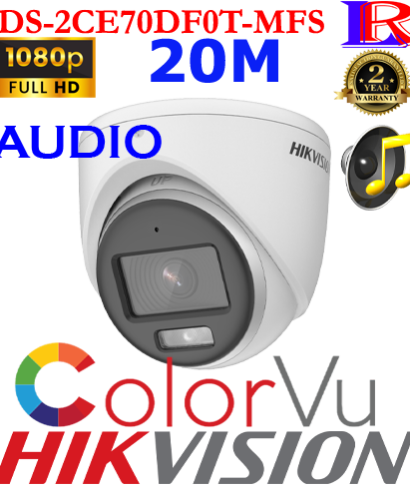 Hikvision 2MP ColorVu Audio Turret Camera DS-2CE70DF0T-MFS