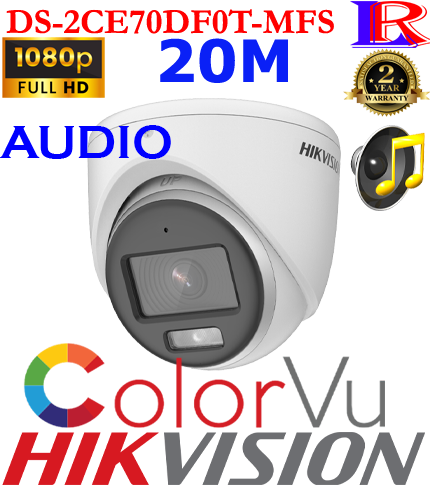Hikvision 2MP ColorVu Audio Turret Camera DS-2CE70DF0T-MFS Hikvision 2MP ColorVu Audio Turret Camera DS-2CE70DF0T-MFS