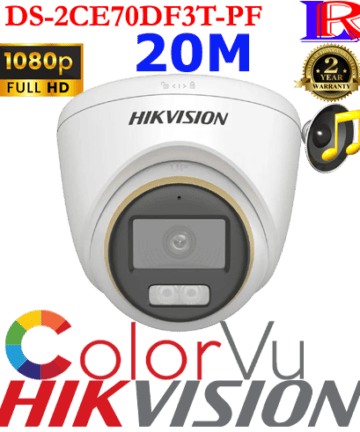 Hikvision 2 MP ColorVu Fixed Turret Camera DS-2CE70DF3T-PF