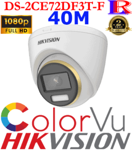Hikvision 2 MP ColorVu Fixed Turret 40 M Camera DS-2CE72DF3T-F