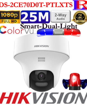 Hikvision DS-2CE70D0T-PTLXTS 2MP Two Way Audio Siren Fixed PT Camera