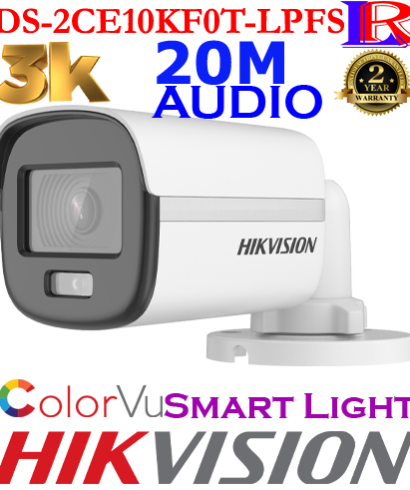 Hikvision 5MP-3K colorvu Audio Dual-Light camera DS-2CE10KF0T-LPFS