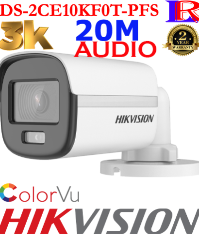 Hikvision 5MP-3K colorvu Audio camera DS-2CE10KF0T-PFS