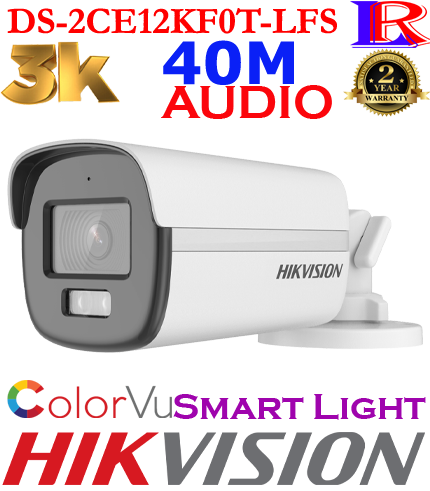 DS-2CE12KF0T-LFS Hikvision 5MP-3K Audio Colorvu Dual-Light 40m camera DS-2CE12KF0T-LFS