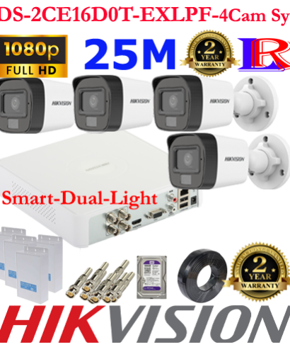 Hikvision 2MP Smart dual light 4 camera package 1TB HDD