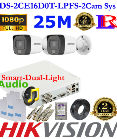 Hikvision 2MP Smart dual light 2 camera with audio package