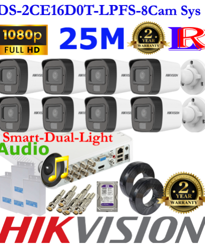 Hikvision 2MP Smart dual light 8 camera package 1TB