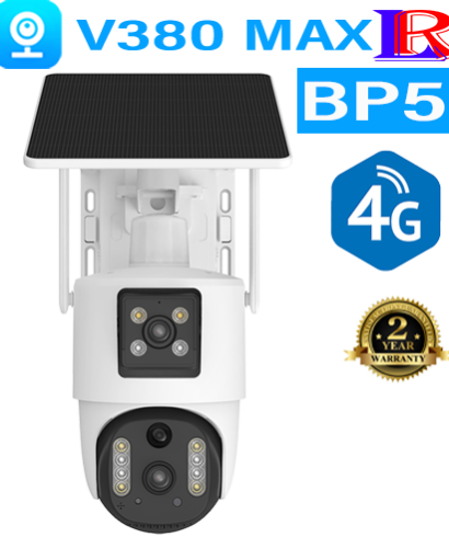 Best 4G Dual-lens Solar 4MP outdoor camera with PTZ control V380 Max BP5