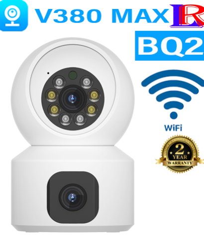 Dual-Lens WiFi Security Camera for Flexible Monitoring V380 MAX BQ2