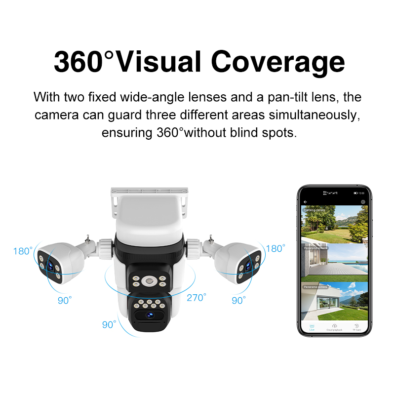 Vstarcam BG621SR 9MP 4G Solar battery four Lens Smart AI PTZ AOV Camera 5 5