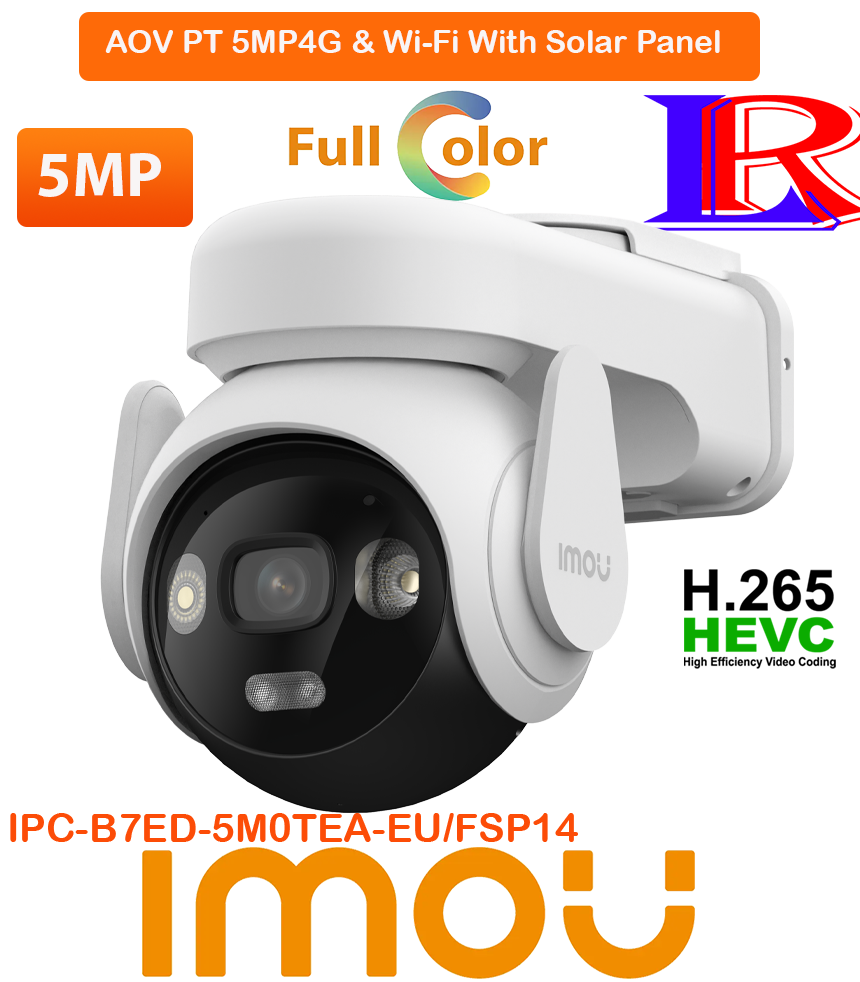 Imou AOV PT 5MP 4G & Wi-Fi With Solar Panel IPC-B7ED-5M0TEA-EU/FSP14