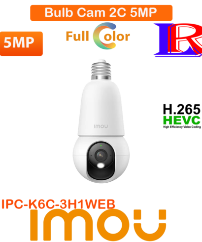 Imou Bulb Cam 2C 5MP Wi-Fi PT siren Bulb CameraI PC-K6C-5H1WEB