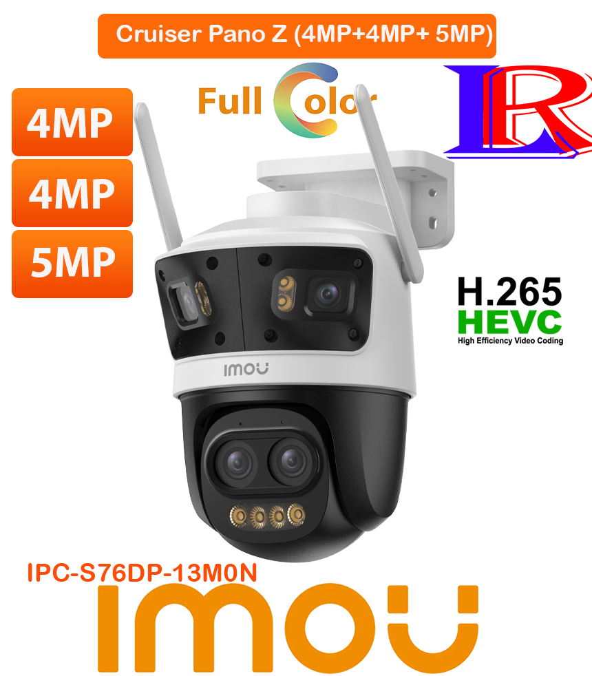 Cruiser Pano Z 13MP Zoom Quadruple-Lens Outdoor Pan Tilt Camera IPC-S76DP-13M0N