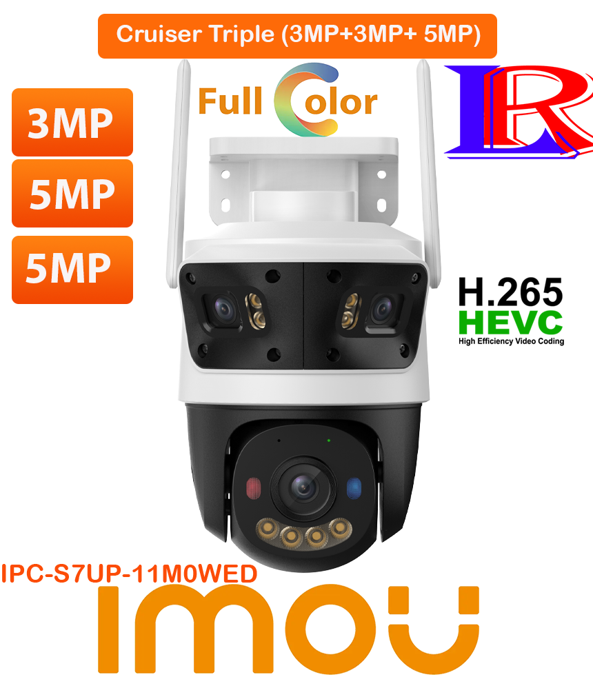 Cruiser Triple 3MP+3MP+ 5MP Triple Lens Outdoor PT Camera IPC-S7UP-11M0WED Cruiser Triple 3MP+3MP+ 5MP Triple Lens Outdoor PT Camera IPC-S7UP-11M0WED